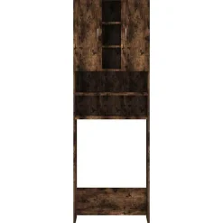 vidaXL vaskemaskineskab 64x25,5x190 cm røget egetræsfarve