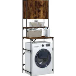 vidaXL vaskemaskineskab 68x48,5x194 cm røget egetræsfarve