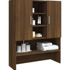 vidaXL vaskemaskineskab 70,5x25,5x90 cm brun egetræsfarve
