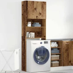 vidaXL vaskemaskineskab 64x24x190 cm konstrueret træ gammelt træ-look