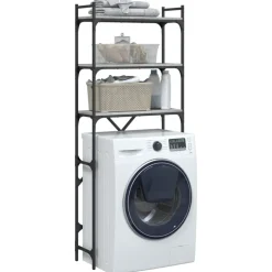 vidaXL vaskemaskineskab 67x25x163 cm konstrueret træ grå sonoma-eg