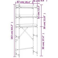 vidaXL vaskemaskineskab 67x25x163 cm konstrueret træ sonoma-eg