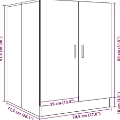 vidaXL vaskemaskineskab 70,5x71,5x91,5 cm betongrå