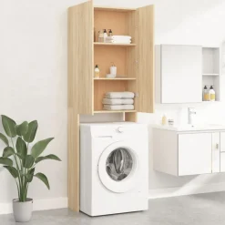 vidaXL vaskemaskineskab 64x25,5x190 cm sonoma-eg