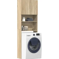 vidaXL vaskemaskineskab 64x24x190 cm konstrueret træ sonoma-eg