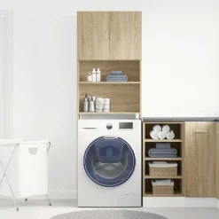 vidaXL vaskemaskineskab 64x24x190 cm konstrueret træ sonoma-eg