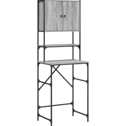 vidaXL vaskemaskineskab 68x48,5x194 cm grå sonoma-eg