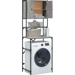 vidaXL vaskemaskineskab 68x48,5x194 cm grå sonoma-eg