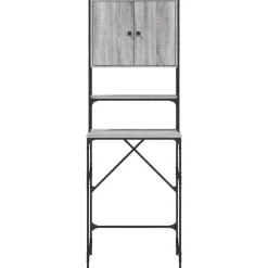 vidaXL vaskemaskineskab 68x48,5x194 cm grå sonoma-eg