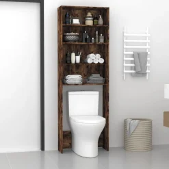 vidaXL vaskemaskineskab 64x24x190 cm røget egetræsfarve