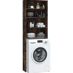 vidaXL vaskemaskineskab 64x24x190 cm røget egetræsfarve