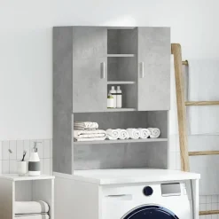 vidaXL vaskemaskineskab 70,5x25,5x90 cm betongrå