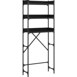 vidaXL vaskemaskineskab 67x25x163 cm konstrueret træ sort