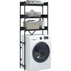 vidaXL vaskemaskineskab 67x25x163 cm konstrueret træ sort