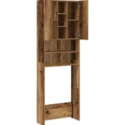 vidaXL vaskemaskineskab 64x25,5x190 cm antikt træ
