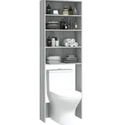 vidaXL vaskemaskineskab 64x24x190 cm grå sonoma-eg