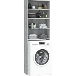 vidaXL vaskemaskineskab 64x24x190 cm grå sonoma-eg