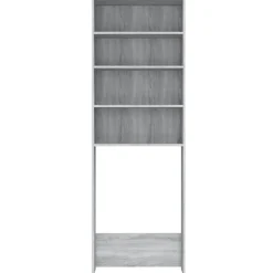 vidaXL vaskemaskineskab 64x24x190 cm grå sonoma-eg