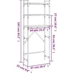 vidaXL vaskemaskineskab 67x25x163 cm konstrueret træ sonoma-eg