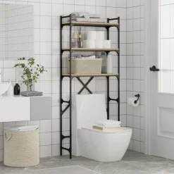 vidaXL vaskemaskineskab 67x25x163 cm konstrueret træ sonoma-eg