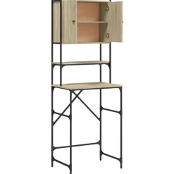 vidaXL vaskemaskineskab 68x48,5x194 cm sonoma-eg