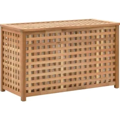 vidaXL vasketøjskurv 77,5 x 37,5 x 46,5 cm massivt valnøddetræ