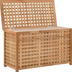vidaXL vasketøjskurv 77,5 x 37,5 x 46,5 cm massivt valnøddetræ