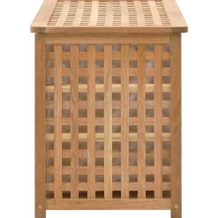 vidaXL vasketøjskurv 77,5 x 37,5 x 46,5 cm massivt valnøddetræ