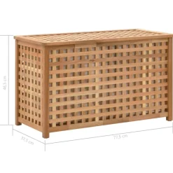vidaXL vasketøjskurv 77,5 x 37,5 x 46,5 cm massivt valnøddetræ