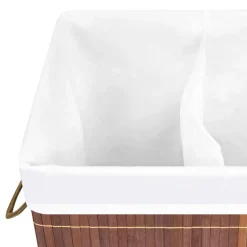 vidaXL vasketøjskurv med 2 rum 72 l bambus brun