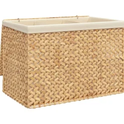 vidaXL vasketøjskurv med 3 rum 75x42,5x52 cm vandhyacint