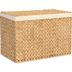vidaXL vasketøjskurv med 3 rum 75x42,5x52 cm vandhyacint