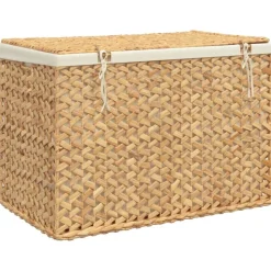 vidaXL vasketøjskurv med 3 rum 75x42,5x52 cm vandhyacint