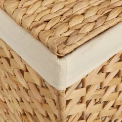 vidaXL vasketøjskurv med 3 rum 75x42,5x52 cm vandhyacint