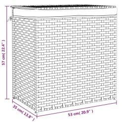 vidaXL vasketøjskurv med 2 sektioner 53x35x57 cm polyrattan sort