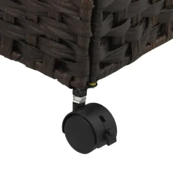 vidaXL vasketøjskurv med hjul 60x35x60,5 cm rattan mørkebrun