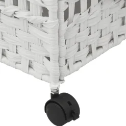 vidaXL vasketøjskurv med hjul 66x35x60 cm rattan hvid