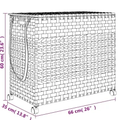 vidaXL vasketøjskurv med hjul 66x35x60 cm rattan hvid