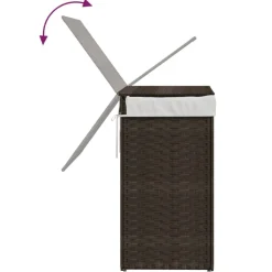 vidaXL vasketøjskurv med låg 46x33x60 cm polyrattan mørkebrun