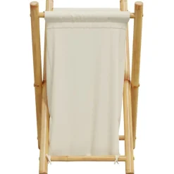 vidaXL vasketøjskurv 41,5x36x63,5 cm bambus cremehvid