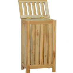 vidaXL vasketøjskurv 35x25x60 cm massivt teaktræ