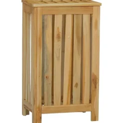 vidaXL vasketøjskurv 35x25x60 cm massivt teaktræ