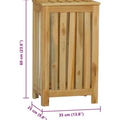 vidaXL vasketøjskurv 35x25x60 cm massivt teaktræ