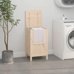 vidaXL vasketøjskurv 44x44x76 cm massivt fyrretræ
