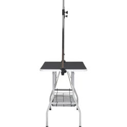 vidaXL vaske-/trimmebord til hund justerbart m. 2 løkker og kurv
