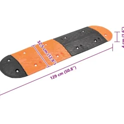 vidaXL vejbump 129x32,5x4 cm gummi gul og sort