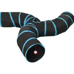 vidaXL 3-vejs kattetunnel 25 cm polyester sort og blå