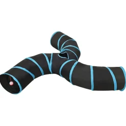 vidaXL 3-vejs kattetunnel 25 cm polyester sort og blå
