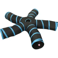 vidaXL 5-vejs kattetunnel 25 cm polyester sort og blå