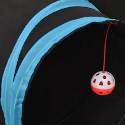 vidaXL 3-vejs kattetunnel 90 cm polyester sort og blå